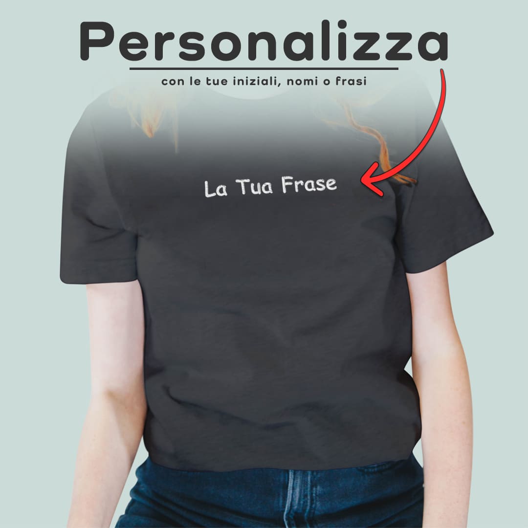 T-Shirt Nera Con La Tua Frase