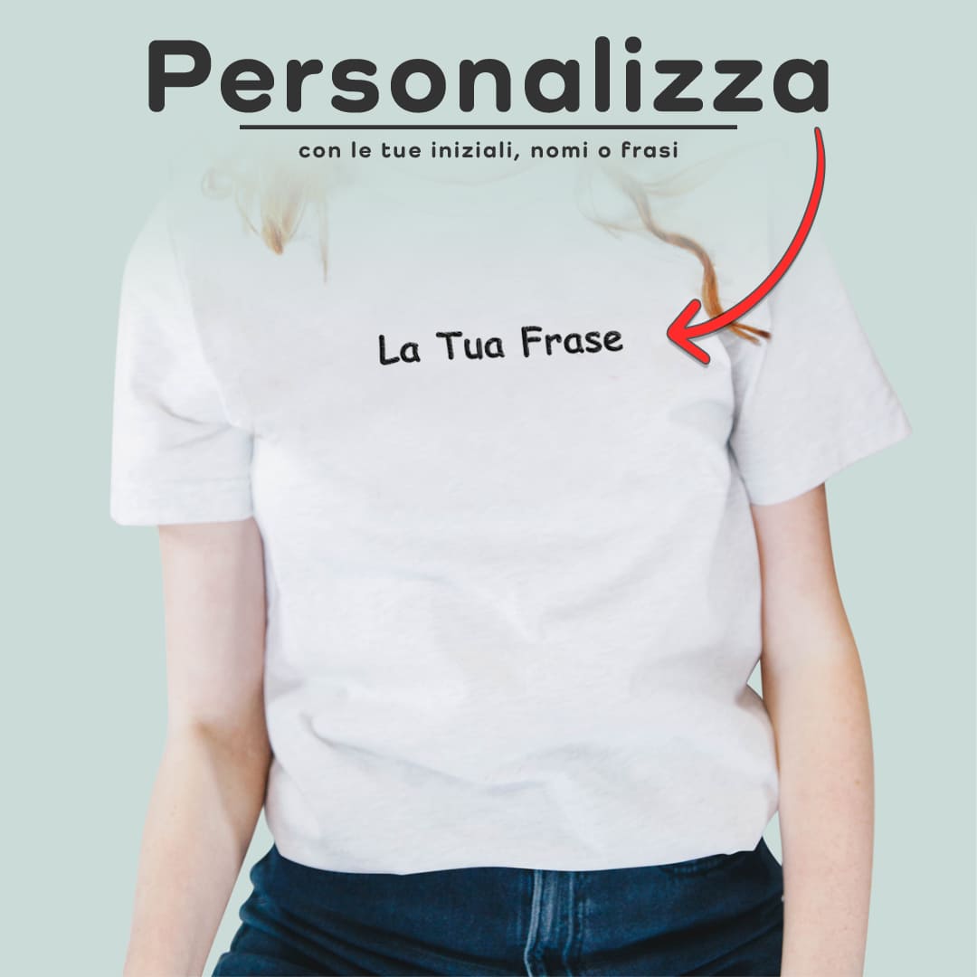 T-Shirt Bianca Con La Tua Frase